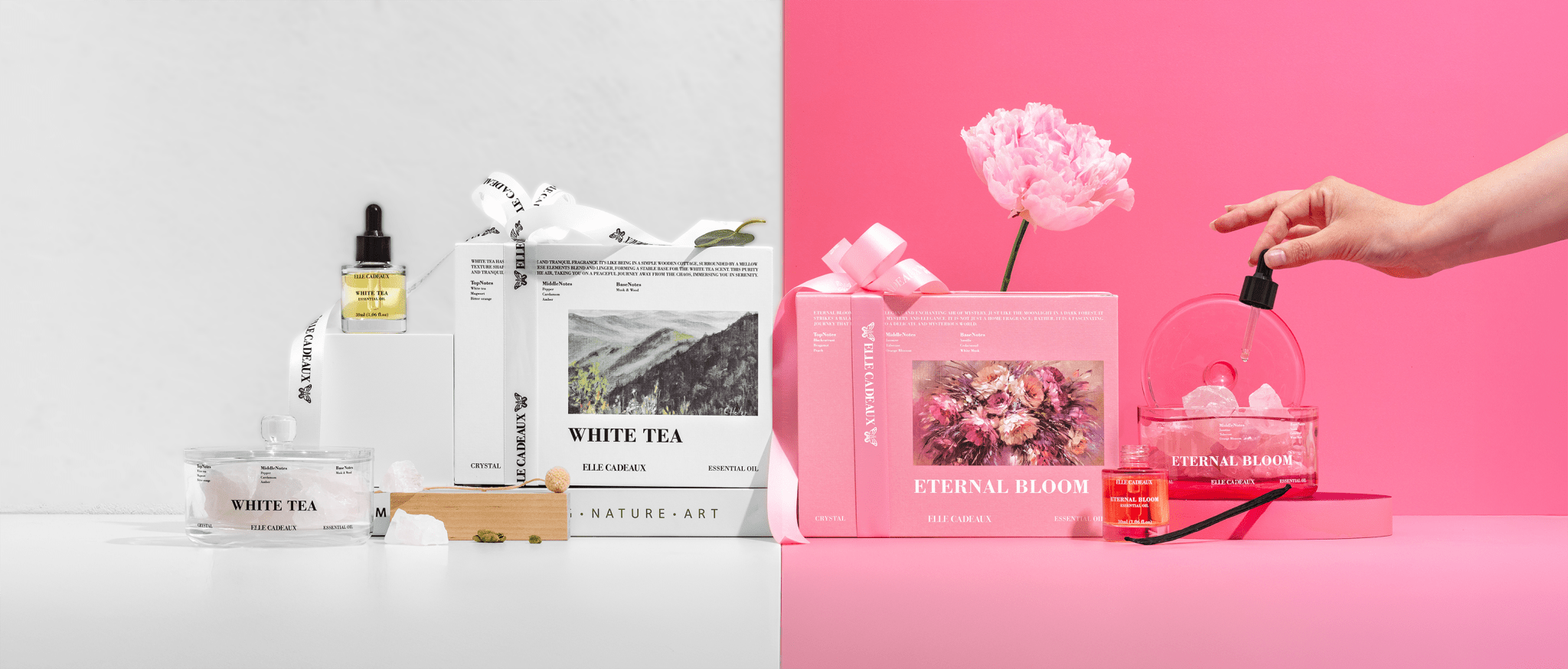 Eternal Bloom Essential Oil and Crystals Gift Set - Elle Cadeaux