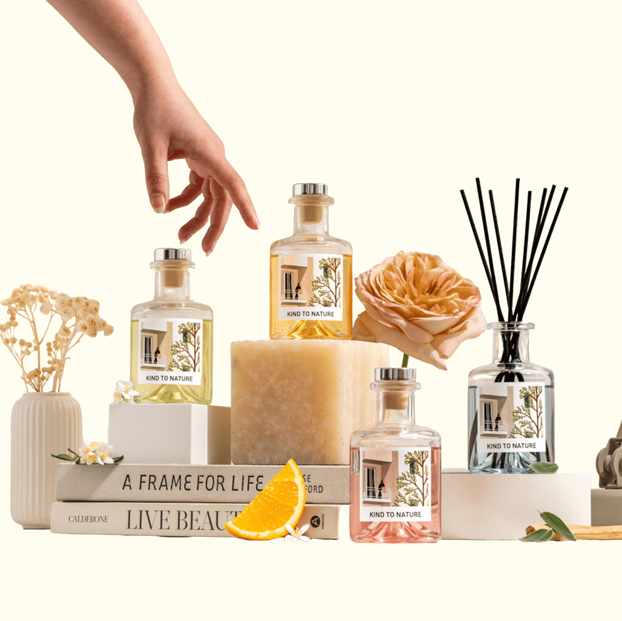 Long - Lasting Premium Oil Reed Diffusers - Set of 4 Signature Fragrances, 6oz each - Elle Cadeaux