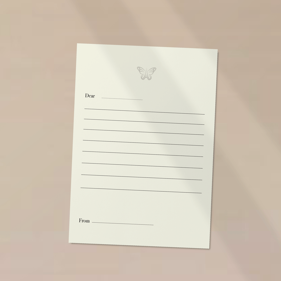 Elle Cadeaux handwritten gift note with premium stationery and envelope